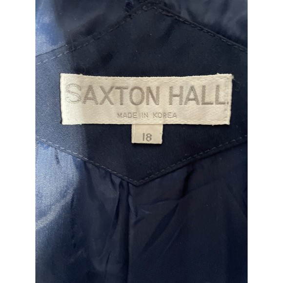 Vintage Saxton Hall Women's Size 18 Navy Blue Overcoat - Picture 5 of 6